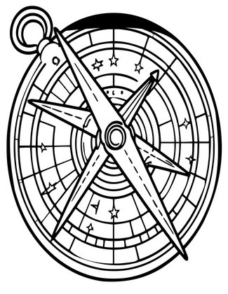 Astrolabe Rete - Free printable coloring page
