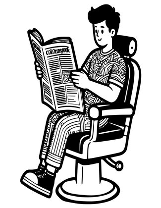 Newspaper Customer - Free printable coloring page