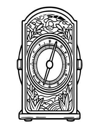Lacquered Barometer - Free printable coloring page