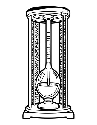 Torricelli Experiment - Free printable coloring page