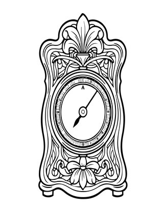 Art Nouveau Barometer - Free printable coloring page