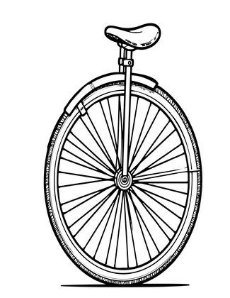 Penny Farthing - Free printable coloring page