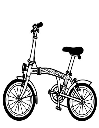Folding Bicycle - Free printable coloring page