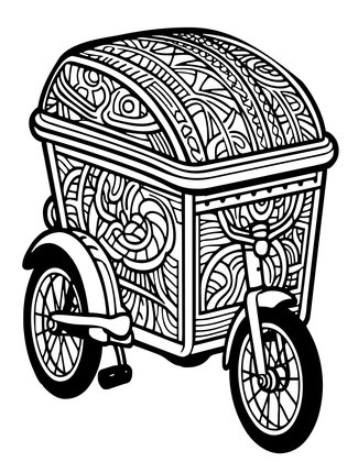 Tricycle - Free printable coloring page