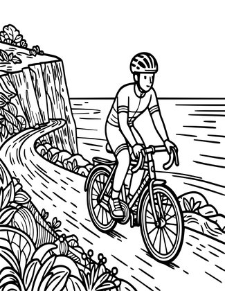 Coastal Ride - Free printable coloring page