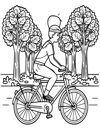 Autumn Ride - Free printable coloring page