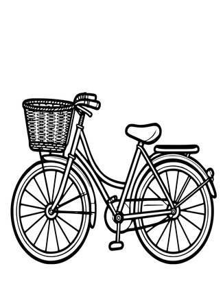 Dutch City Bike - Free printable coloring page