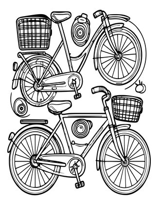 Bicycle Parts Diagram - Free printable coloring page