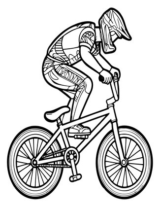 BMX Ancestor - Free printable coloring page