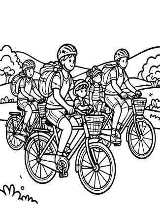 Sunday Ride - Free printable coloring page