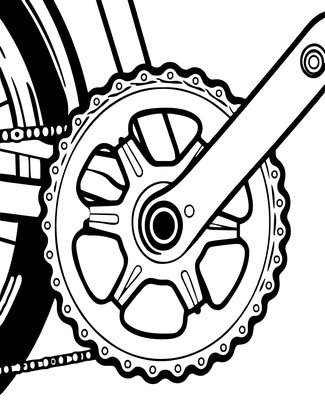 Bicycle Detail - Free printable coloring page