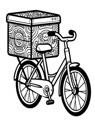 Delivery Bicycle - Free printable coloring page