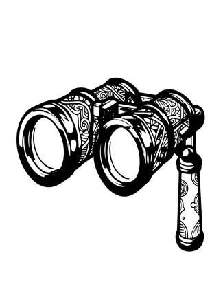 Brass Opera Glasses - Free printable coloring page