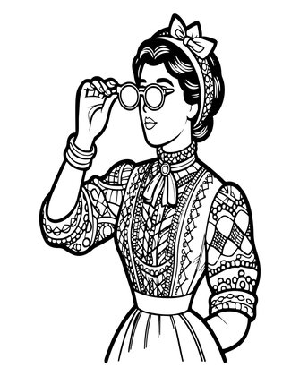 Binoculars at Races - Free printable coloring page