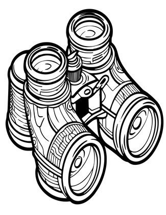 Binoculars Mechanism - Free printable coloring page