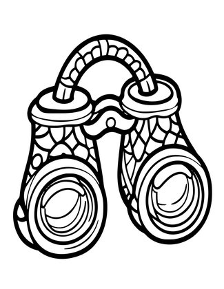 Miniature Binoculars - Free printable coloring page