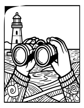 Binoculars View - Free printable coloring page
