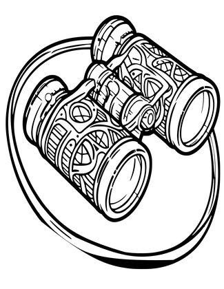 Binoculars Strap - Free printable coloring page