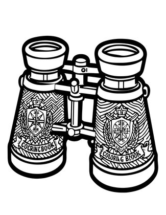 Binoculars and Regimental Insignia - Free printable coloring page