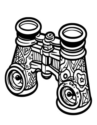 Binoculars Advertisement - Free printable coloring page