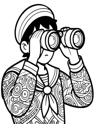 Sailor's Binoculars - Free printable coloring page