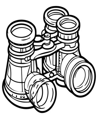 Binoculars Close-Up - Free printable coloring page