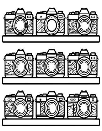 Camera Collection - Free printable coloring page