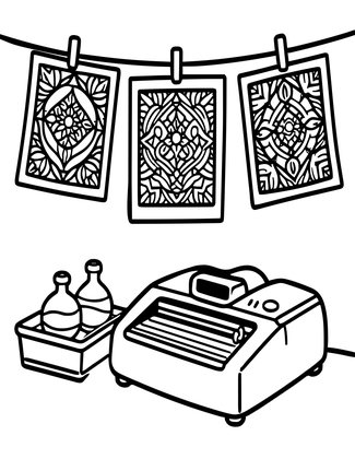 Darkroom Scene - Free printable coloring page
