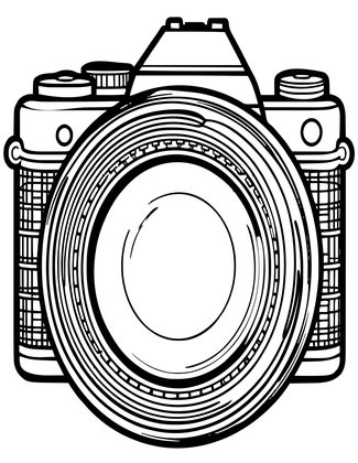 Camera Lens Close-Up - Free printable coloring page
