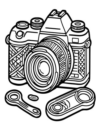 Camera Repair - Free printable coloring page
