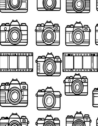 Camera Pattern - Free printable coloring page