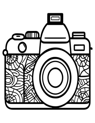Press Camera - Free printable coloring page