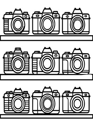 Camera Shelf - Free printable coloring page