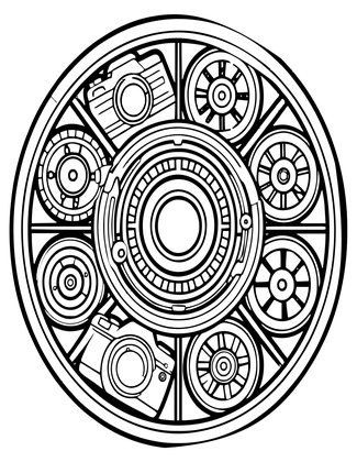 Camera Mandala - Free printable coloring page