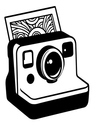Polaroid Camera - Free printable coloring page