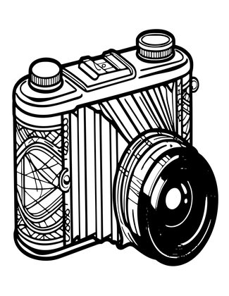 Folding Camera - Free printable coloring page