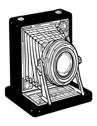 Daguerreotype Camera - Free printable coloring page