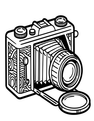 Box Camera - Free printable coloring page