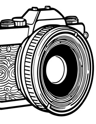 Camera Lens Close-Up - Free printable coloring page