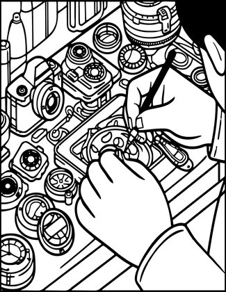Camera Repair - Free printable coloring page