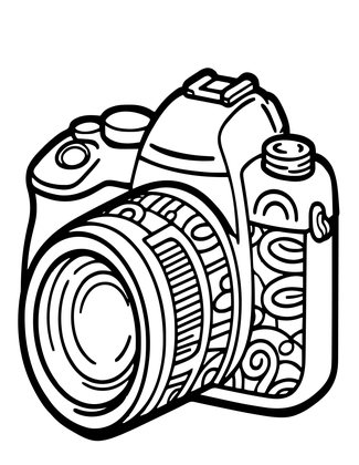 Press Camera - Free printable coloring page