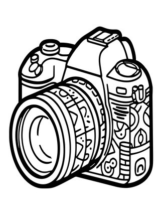 Tabloid Camera - Free printable coloring page