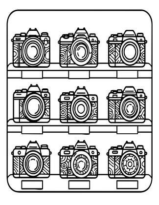 Camera Display - Free printable coloring page