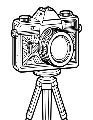 Daguerreotype Camera - Free printable coloring page