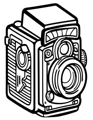 Twin Lens Reflex - Free printable coloring page