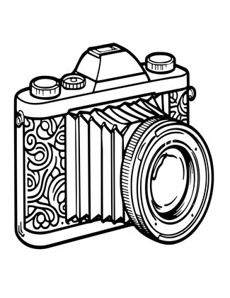 Folding Camera - Free printable coloring page