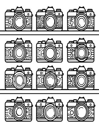 Camera Collection - Free printable coloring page