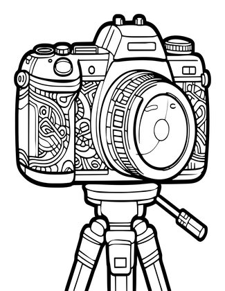 Large Format Camera - Free printable coloring page