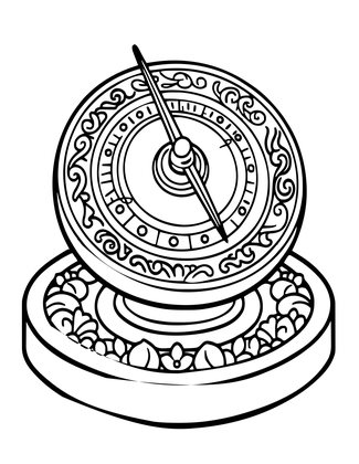 Sundial - Free printable coloring page