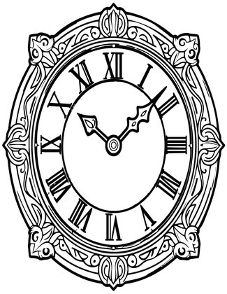 Clock Face - Free printable coloring page